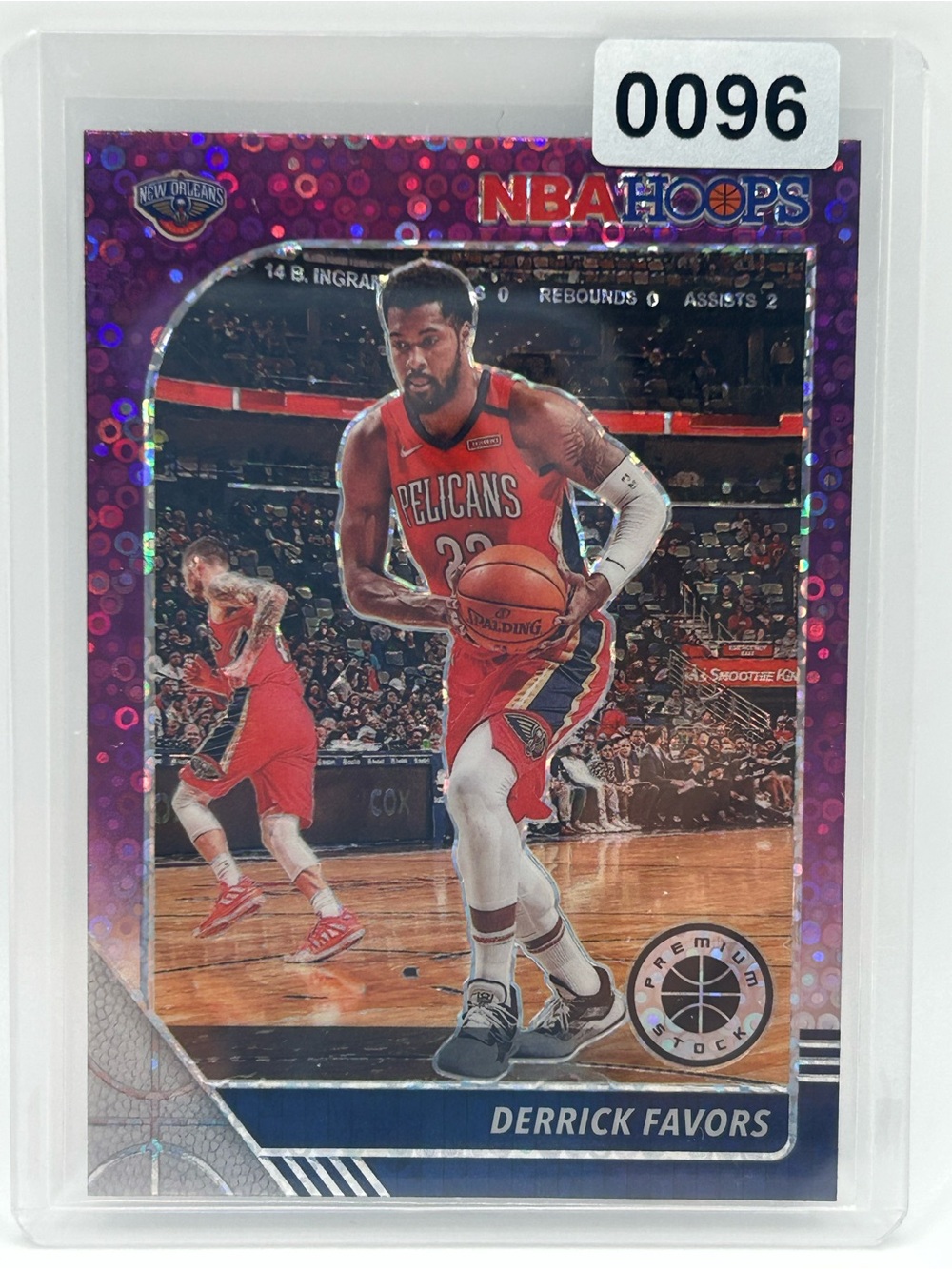 Derrick Favors NBA Hoops New Orleans Pelicans Purple Holo Card